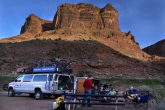Guests on White Rim Mountain Bike Tour with Escape Adventures