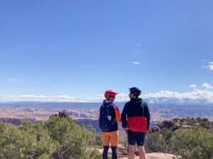 Guests soaking up the views on Best of Moab Mountain Bike tours with Escape Adventures
