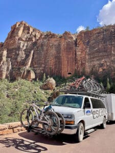 Escape Adventures Support Vehicle | Bryce and Zion Mountain Bike Tour w/ Escape Adventures