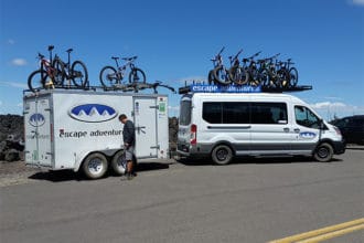 Escape Adventures Mountain Bike Tours Van & Trailer