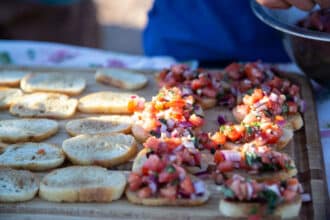 Delicious food served on the White Rim Mountain Bike tours with Escape Adventures