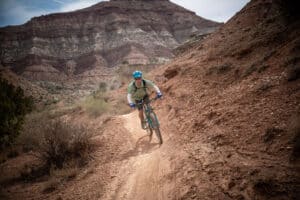 Down the Bike Trail during the Gooseberry Mountain Bike Tour with Escape Adventures