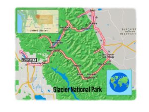 Glacier National Park Bike Tour Route