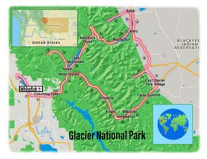 Glacier National Park Bike Tour Route
