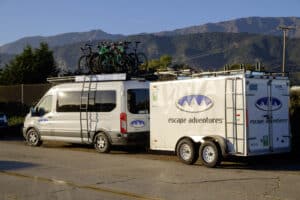 California Ojai & Santa Barbara Road Bike Tours | Escape Adventures Bike Tours Trailer