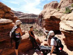 Enjoying the views on a Canyonlands, Arches and Moab multi sport mountain bike tour with Escape Adventures