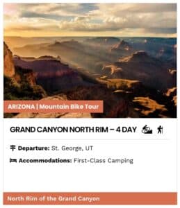 Grand Canyon North Rim 4 day mountain bike tour overview